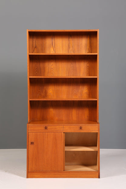 Wunderschönes Mid Century Regal Schiebetür Bücherregal Teak Holz Kommode 60er Jahre