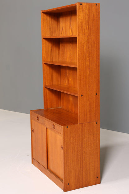Wunderschönes Mid Century Regal Schiebetür Bücherregal Teak Holz Kommode 60er Jahre