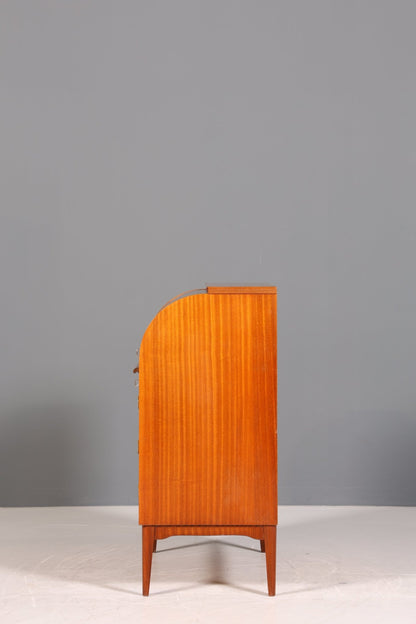 Stilvoller Mid Century Rollladen Sekretär echt Holz Büro Schrank Vintage Schreibkommode