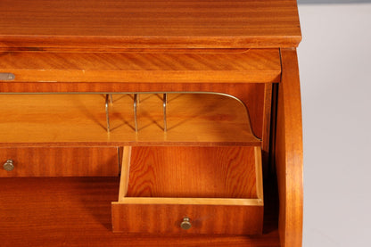 Stilvoller Mid Century Rollladen Sekretär echt Holz Büro Schrank Vintage Schreibkommode
