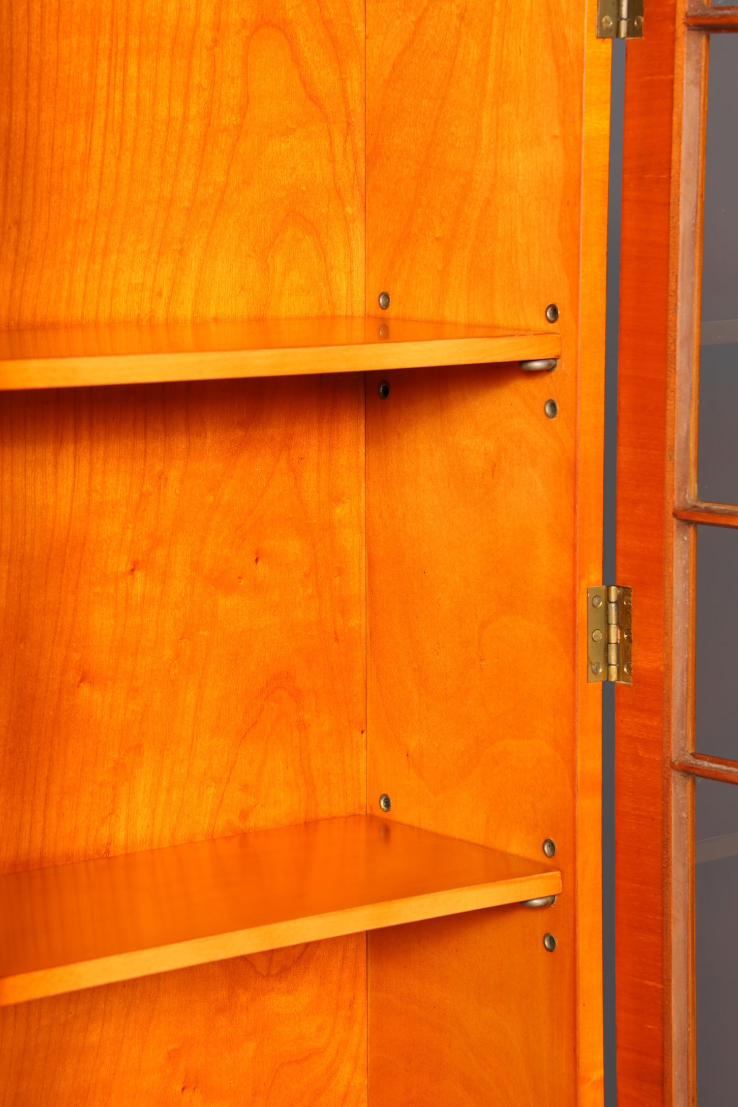 Stilvoller Englischer Sekretär Büro Aufsatzsekretär Eibe Antik Stil echt Lederauflage Vitrinen Schrank UK