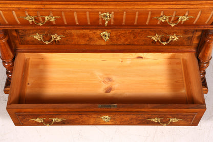 Edle Gründerzeit Kommode Louis Philippe Nussbaum Schubladen Kommode Sideboard um 1880