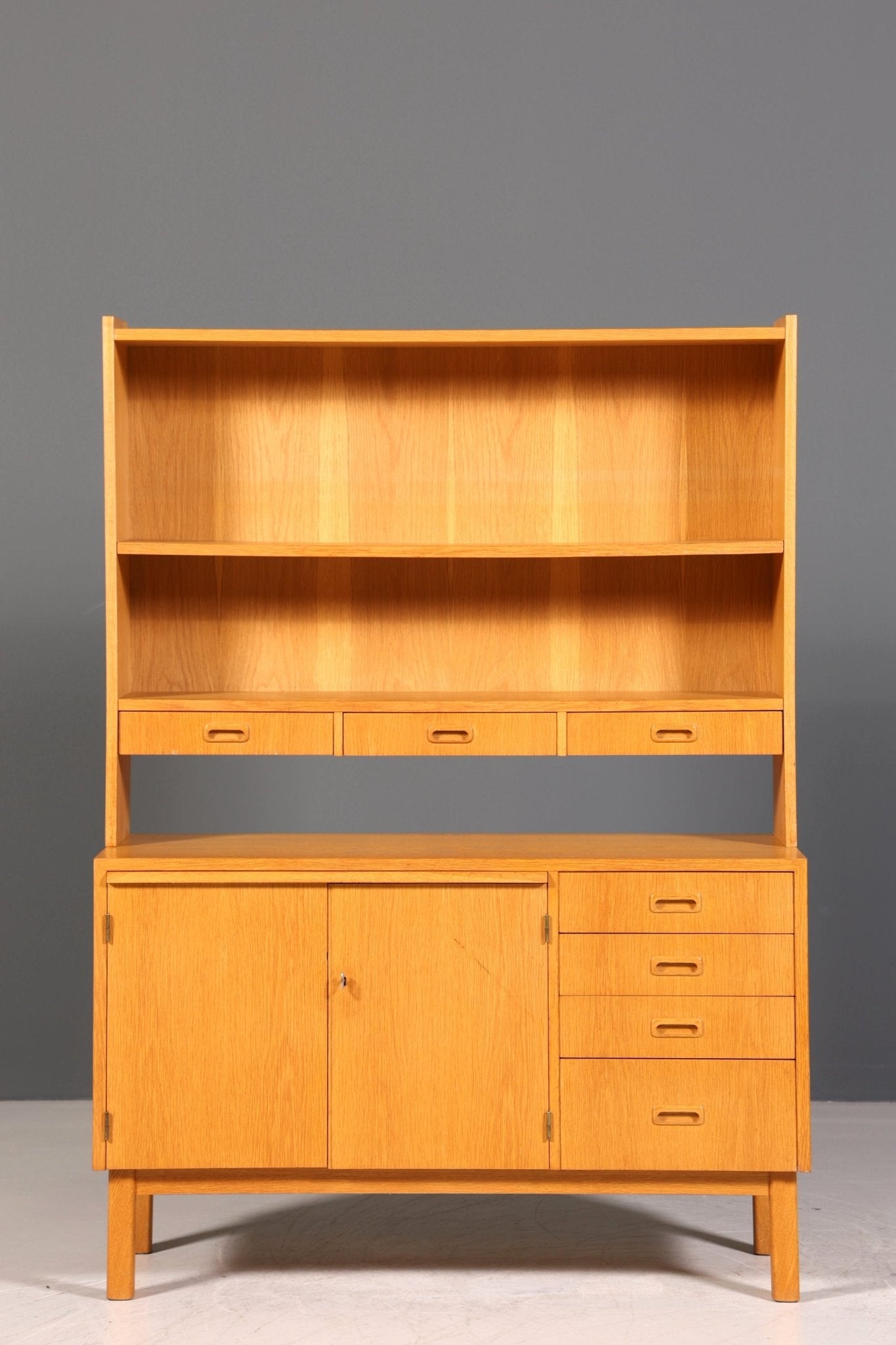 Stilvolles Mid Century Regal Danish Design Sekretär echt Holz Schrank Vintage Kommode