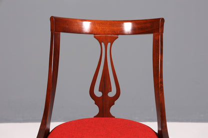 4x Edle Englische Stühle Englisch Gondelstuhl Set Dining Chairs Antik 60s Mahagoni Küchenstühle Stuhlset