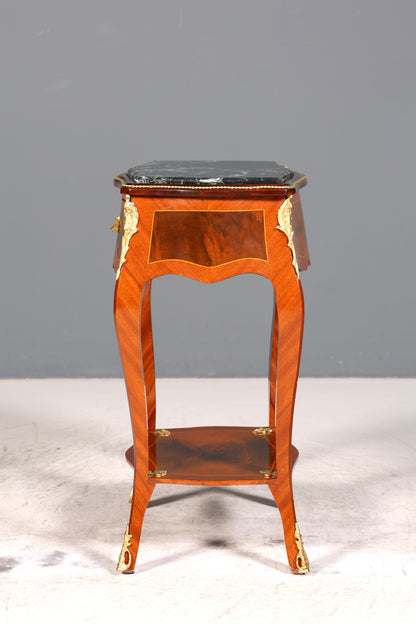 Traumhafter Louis XV Beistelltisch Barock Stil Ablagetisch Marmor Kommode Telefontisch