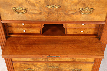 Stilvoller Gründerzeit Sekretär Vertiko Highboard Louis Philippe Chiffoniere Kommode um 1880