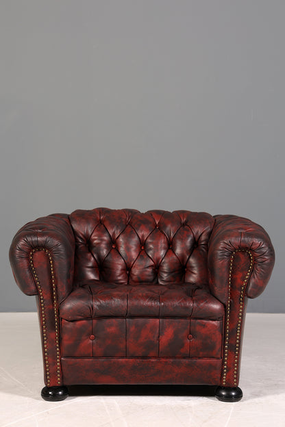 Wunderschöner Original Chesterfield Sessel Englisch Leder Armlehnsessel Herrensessel 2 von 2