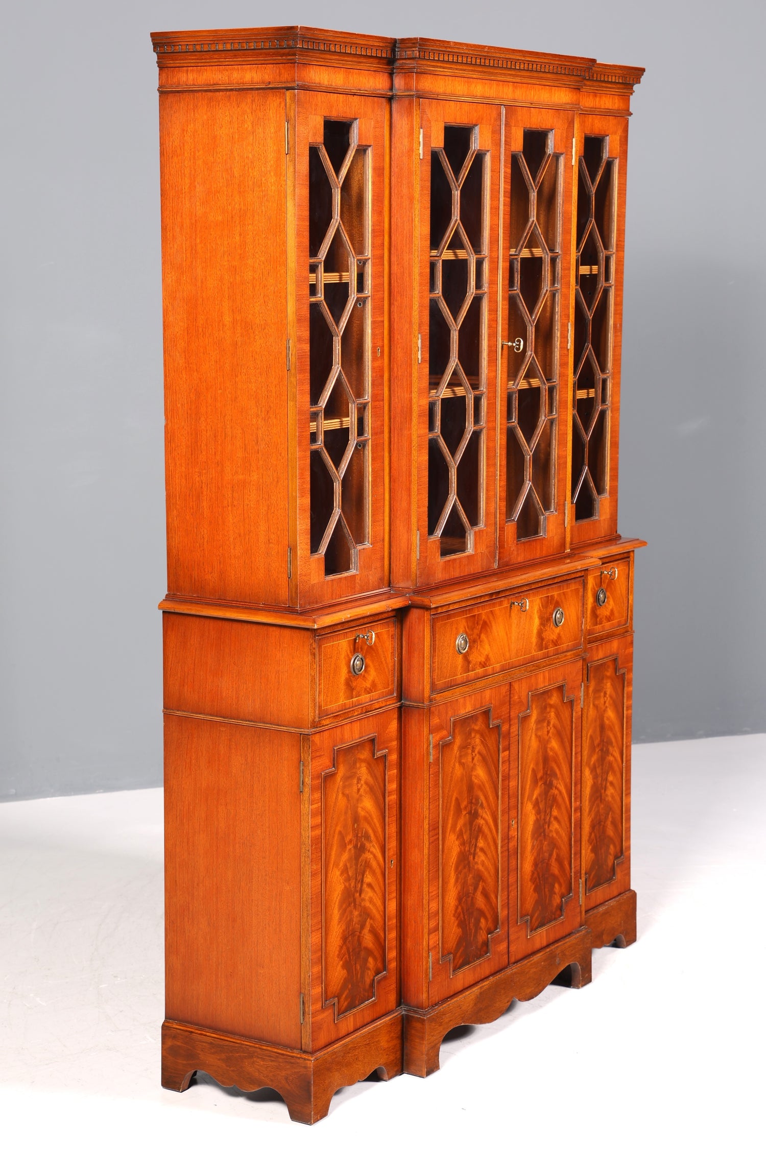 Wunderschöne Englische Vitrine echt Holz Sekretär Bibliothek Bücherschrank Bücherregal