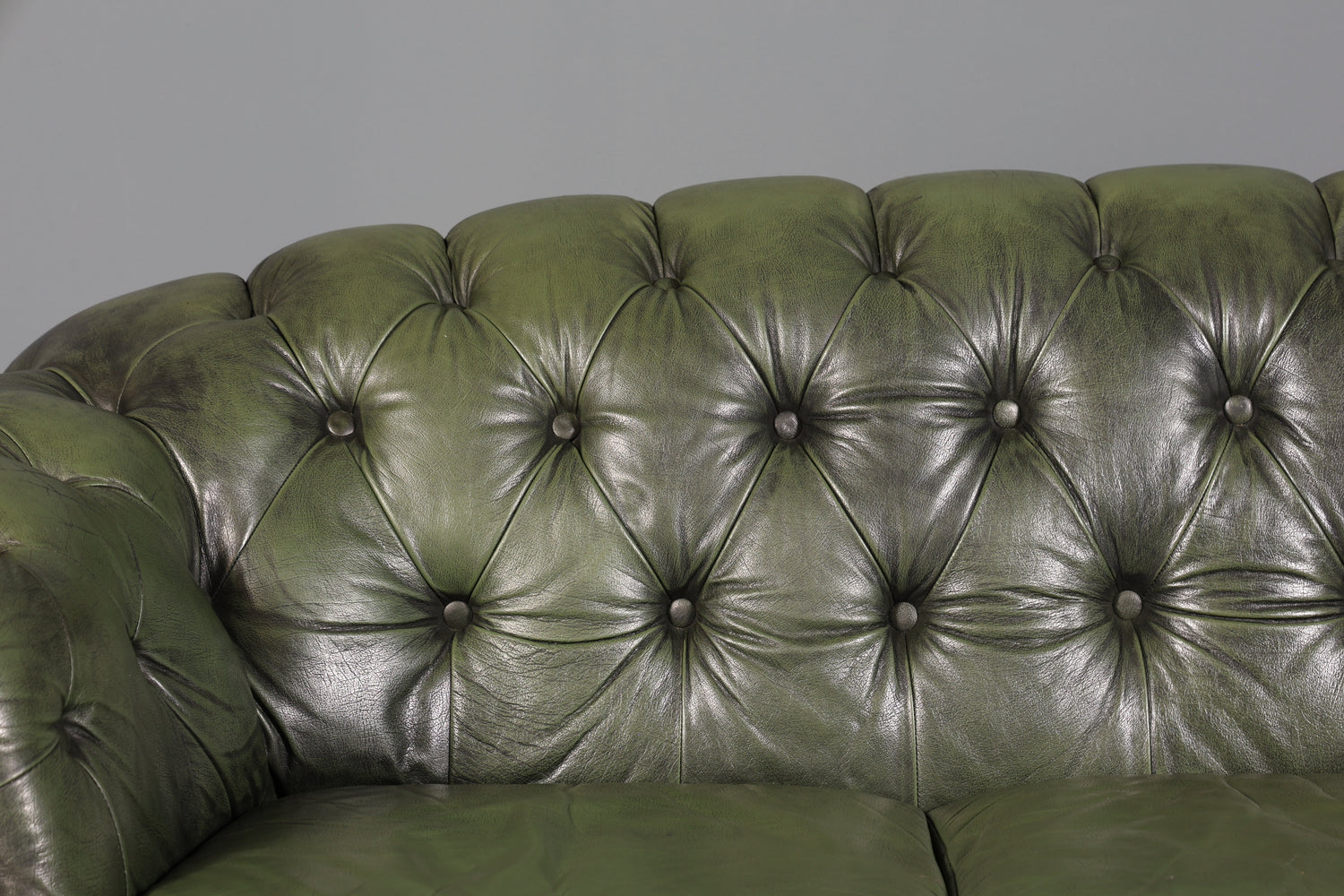Wunderschönes Original Chesterfield Sofa grün 3-Sitzer echt Leder Couch