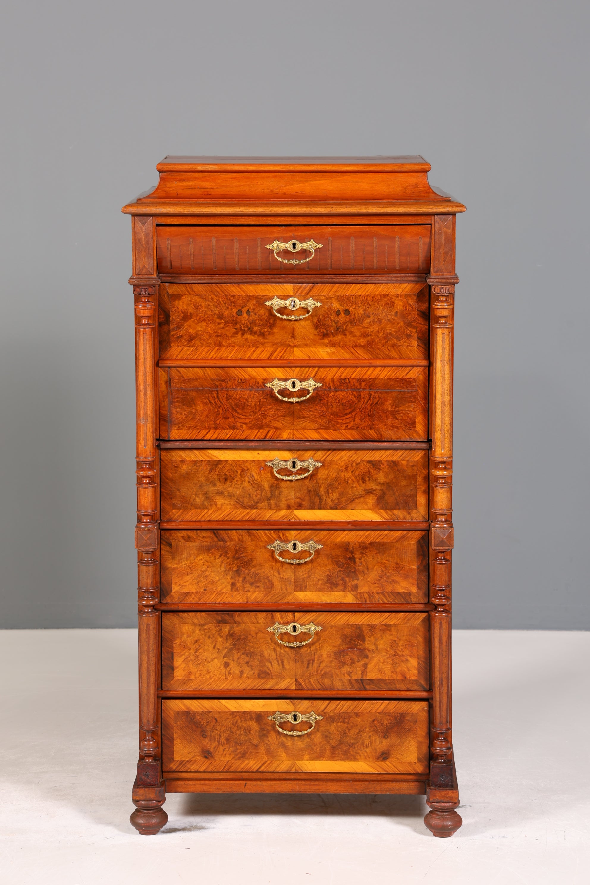 Stilvoller Gründerzeit Sekretär Vertiko Highboard Louis Philippe Kommode um 1880
