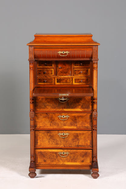 Stilvoller Gründerzeit Sekretär Vertiko Highboard Louis Philippe Kommode um 1880
