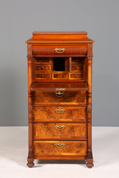 Stilvoller Gründerzeit Sekretär Vertiko Highboard Louis Philippe Kommode um 1880