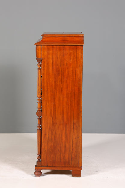 Stilvoller Gründerzeit Sekretär Vertiko Highboard Louis Philippe Kommode um 1880