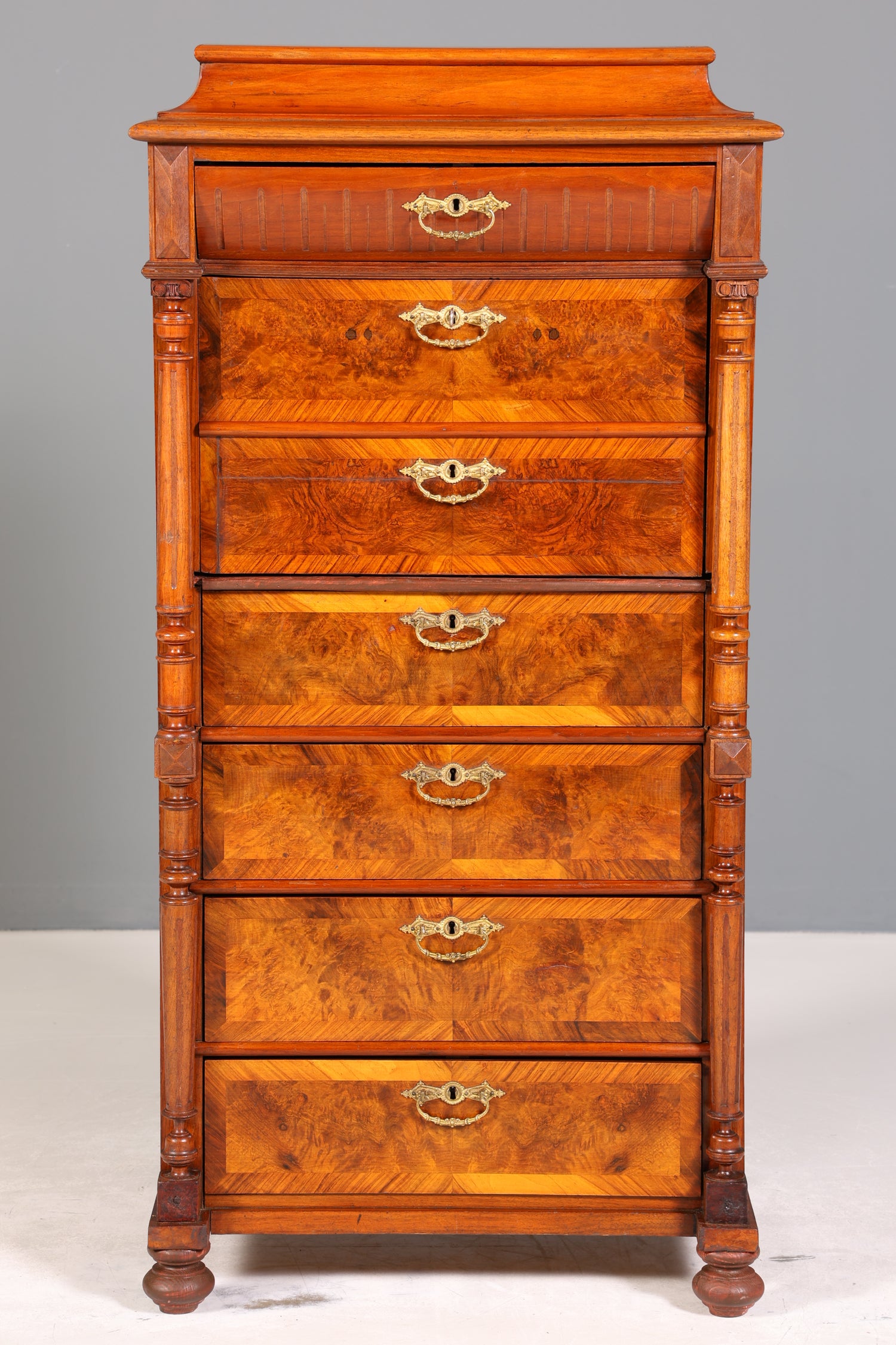 Stilvoller Gründerzeit Sekretär Vertiko Highboard Louis Philippe Kommode um 1880