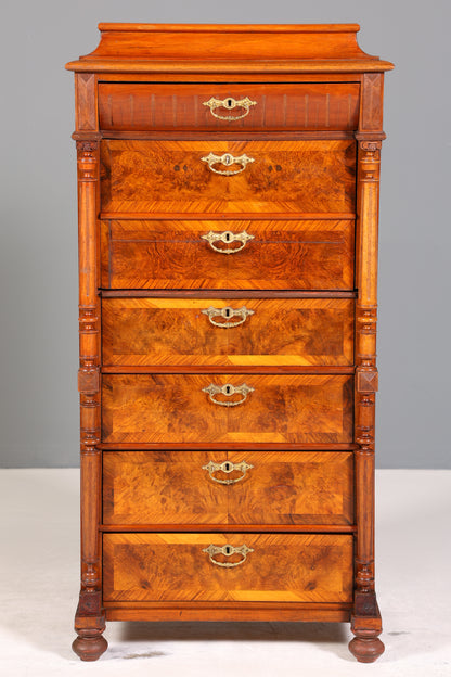 Stilvoller Gründerzeit Sekretär Vertiko Highboard Louis Philippe Kommode um 1880