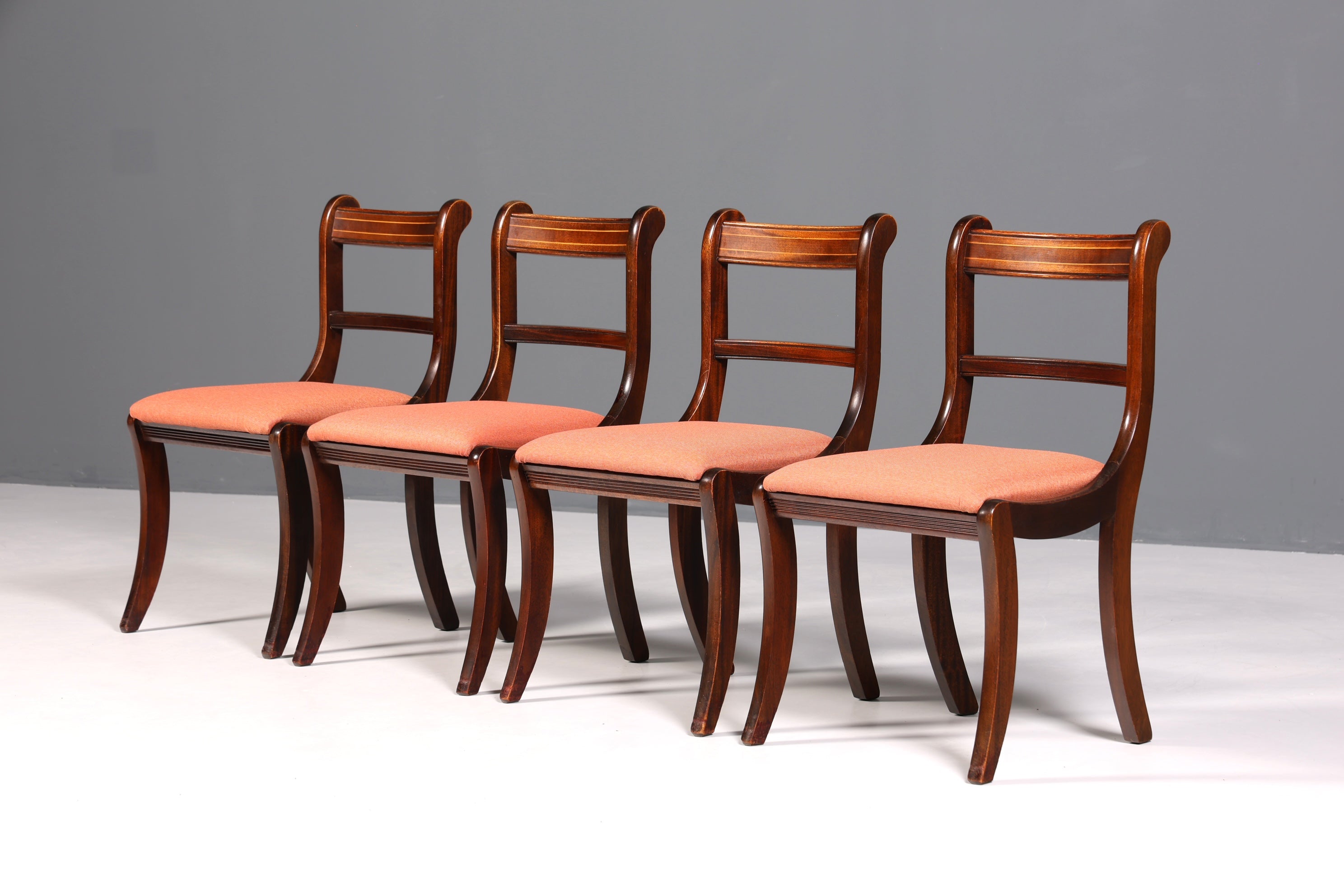4x Edle Englische Stühle Englisch Dining Chairs  Mahagoni Küchenstühle Stuhlset