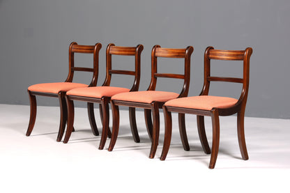 4x Edle Englische Stühle Englisch Dining Chairs  Mahagoni Küchenstühle Stuhlset
