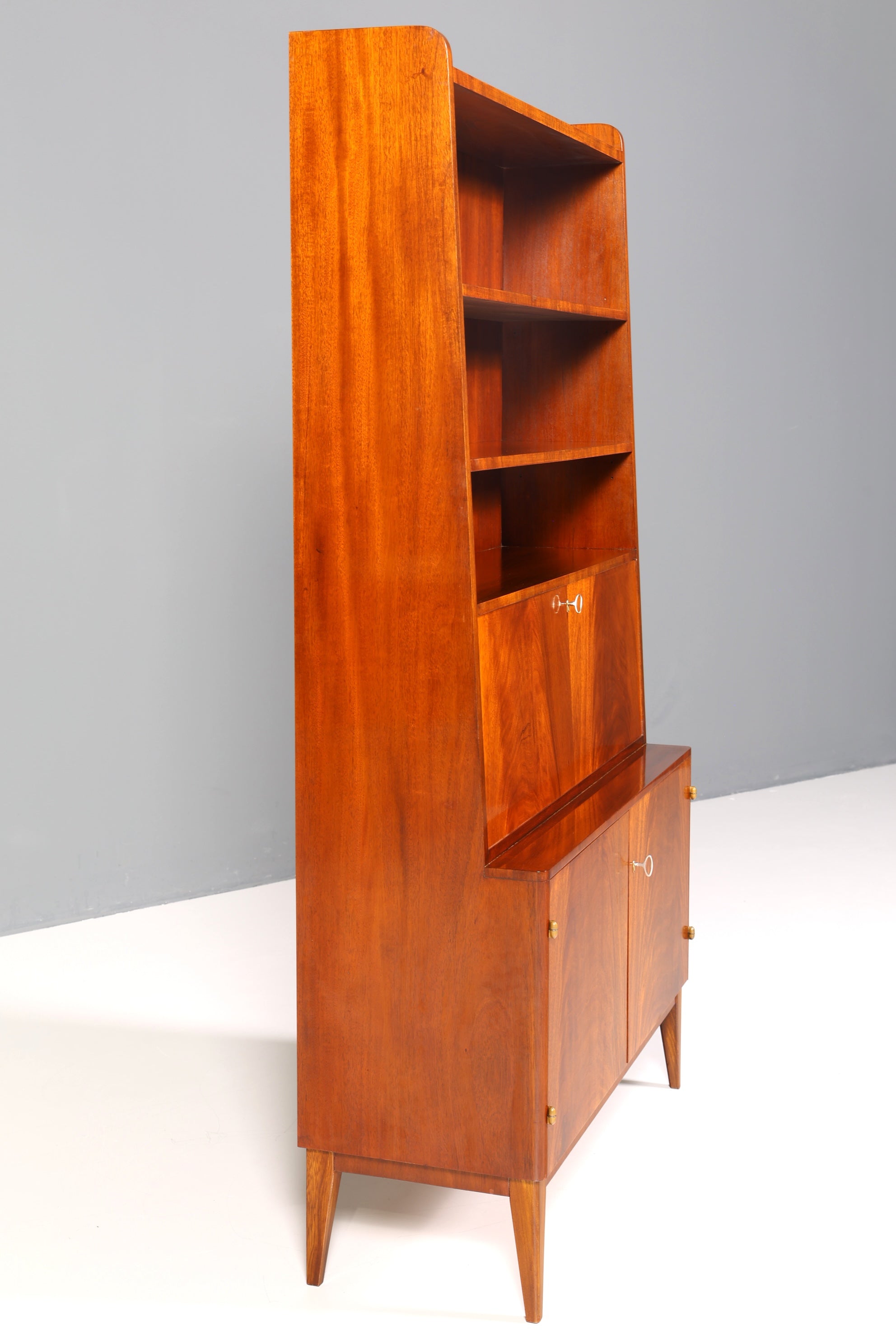 F184 Finish Wunderschöner Mid Century Schrank Bücherregal Vintage Sekretär Highboard Holz Regal