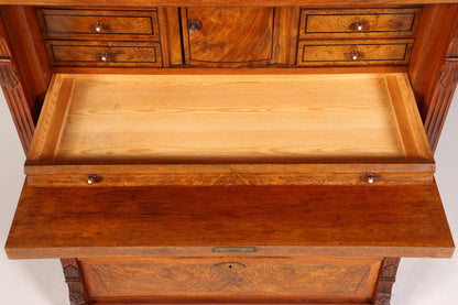 Stilvoller Gründerzeit Sekretär Vertiko Highboard Jugendstil Kommode Schrank um 1880