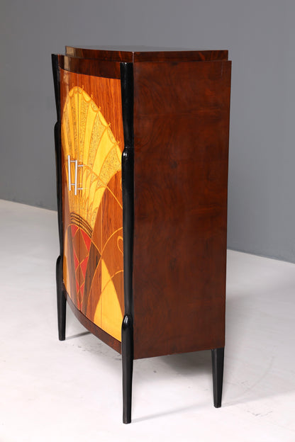 Art Deco Stil Highboard Schrank Kommode Vertiko Cabinet Sun