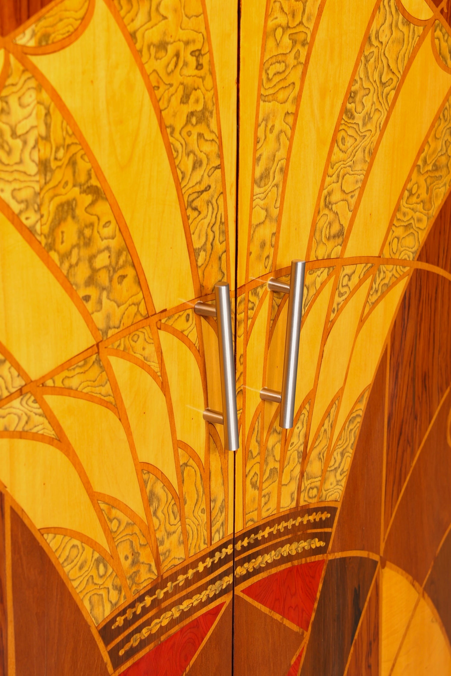 Art Deco Stil Highboard Schrank Kommode Vertiko Cabinet Sun