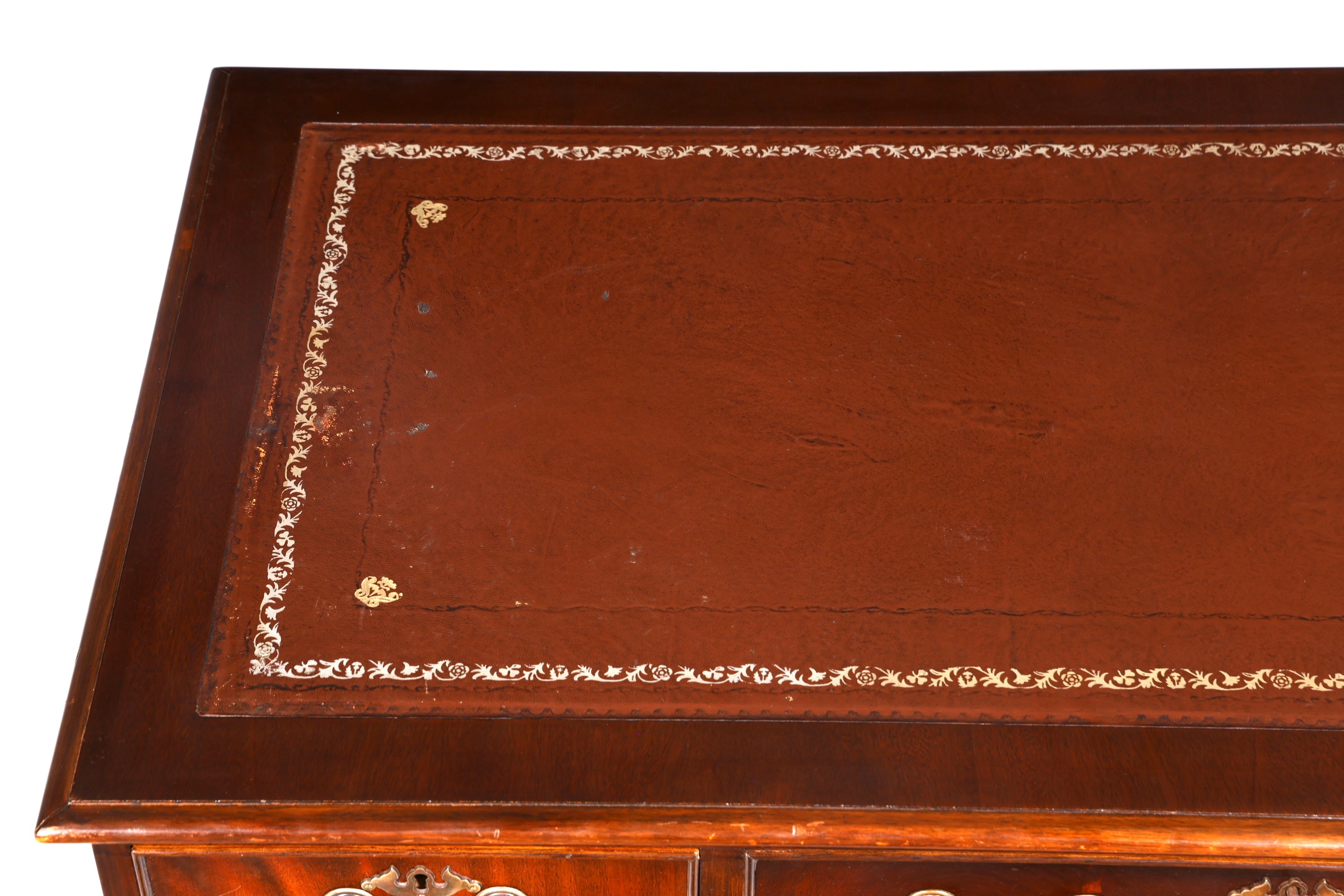 Wunderschöner Englischer Schreibtisch echt Lederauflage Bürotisch Antik Stil Office Desk