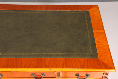 Wunderschöner Englischer Schreibtisch Englisch Eibe Desk Leder Auflage Antik Stil Bürotisch Office Desk
