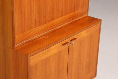 Schlichter Mid Century Schrank Sekretär Bücherregal Retro Highboard Vintage Regal 60s