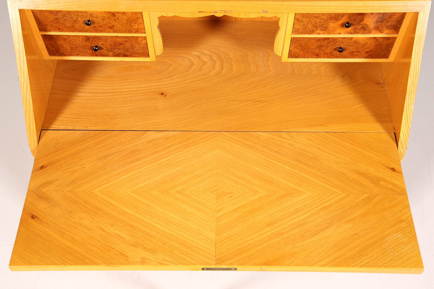 Schlichter Mid Century Sekretär Vintage Schreibmöbel echt Holz Kommode Retro Office Secretary