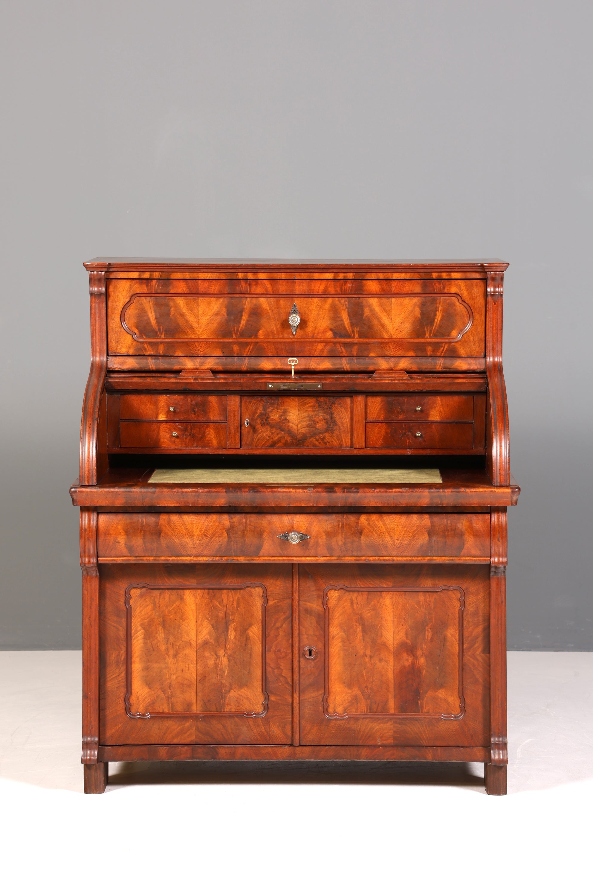 Beeindruckender Louis Philippe Sekretär Antik Rollladen Sekretär Nussbaum Schreibtisch Aufsatzsekretär