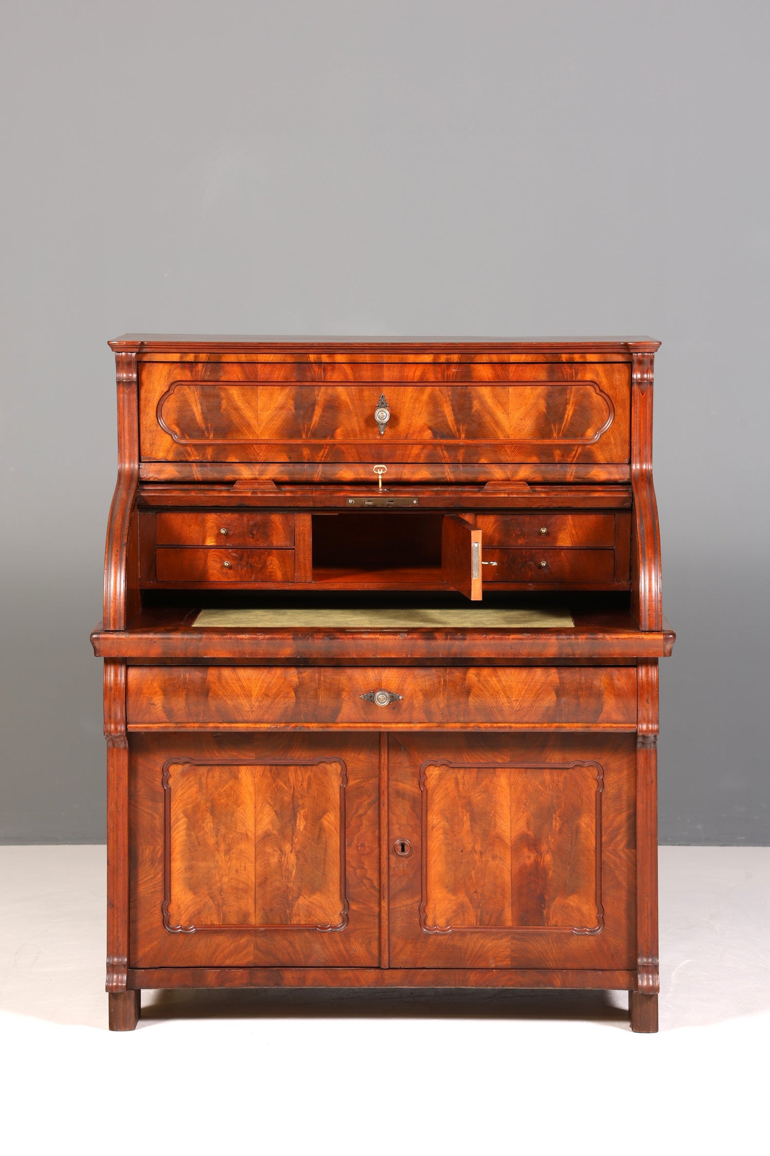 Beeindruckender Louis Philippe Sekretär Antik Rollladen Sekretär Nussbaum Schreibtisch Aufsatzsekretär