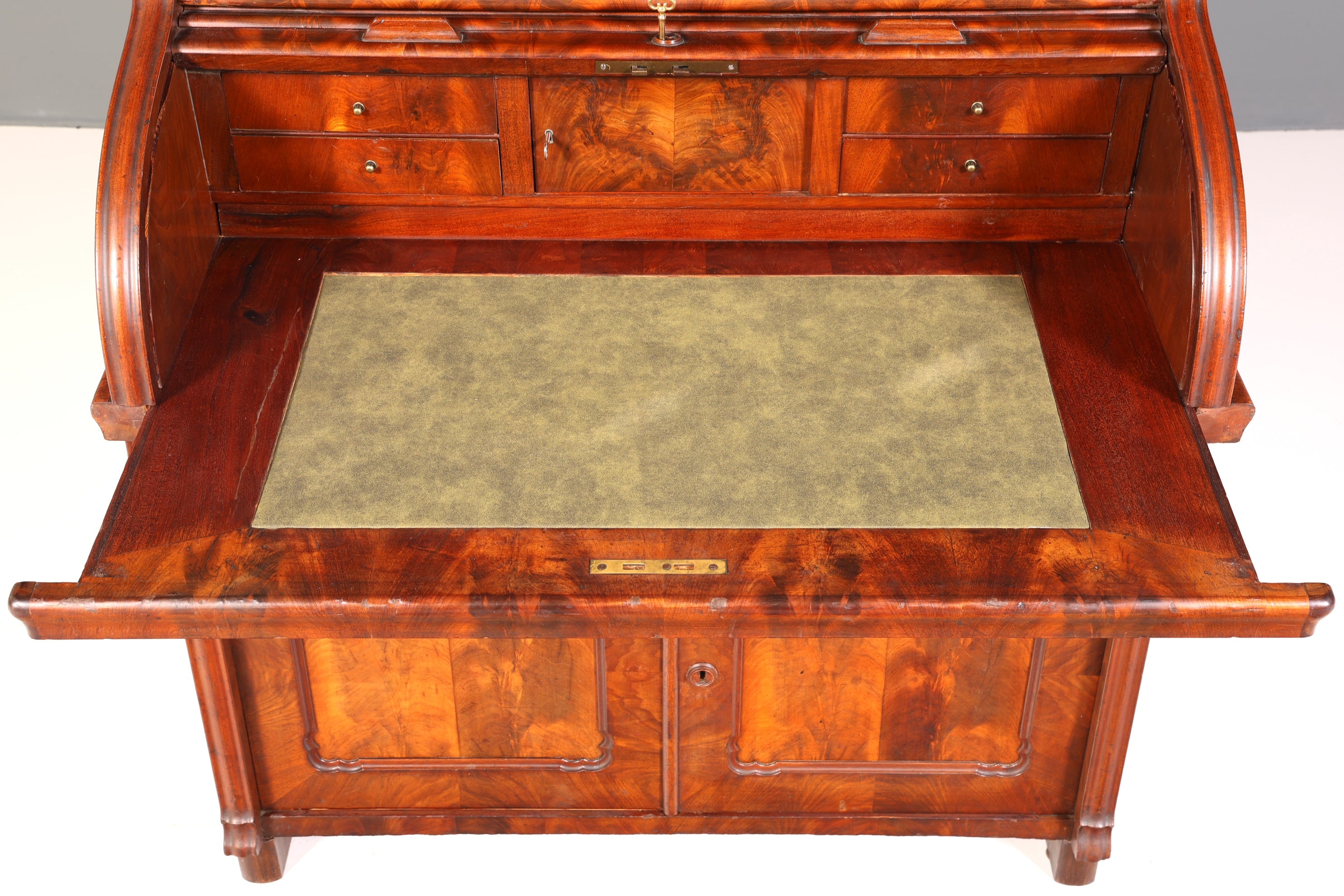 Beeindruckender Louis Philippe Sekretär Antik Rollladen Sekretär Nussbaum Schreibtisch Aufsatzsekretär