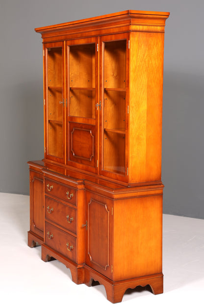 Wunderschöne Englische Vitrine Bücherschrank Buffet Antik Stil Englisch Eibe Glasvitrine Bibliothek