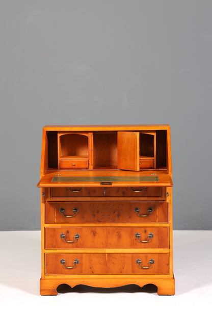 F221 Finish cm Wunderschöner Englischer Sekretär Eibe Schreibkommode Antik Stil Kommode UK Schreibtisch