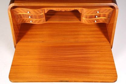 F223 Finish cm Schlichter Mid Century Sekretär Vintage Schreibmöbel echt Holz Kommode Office Secretary