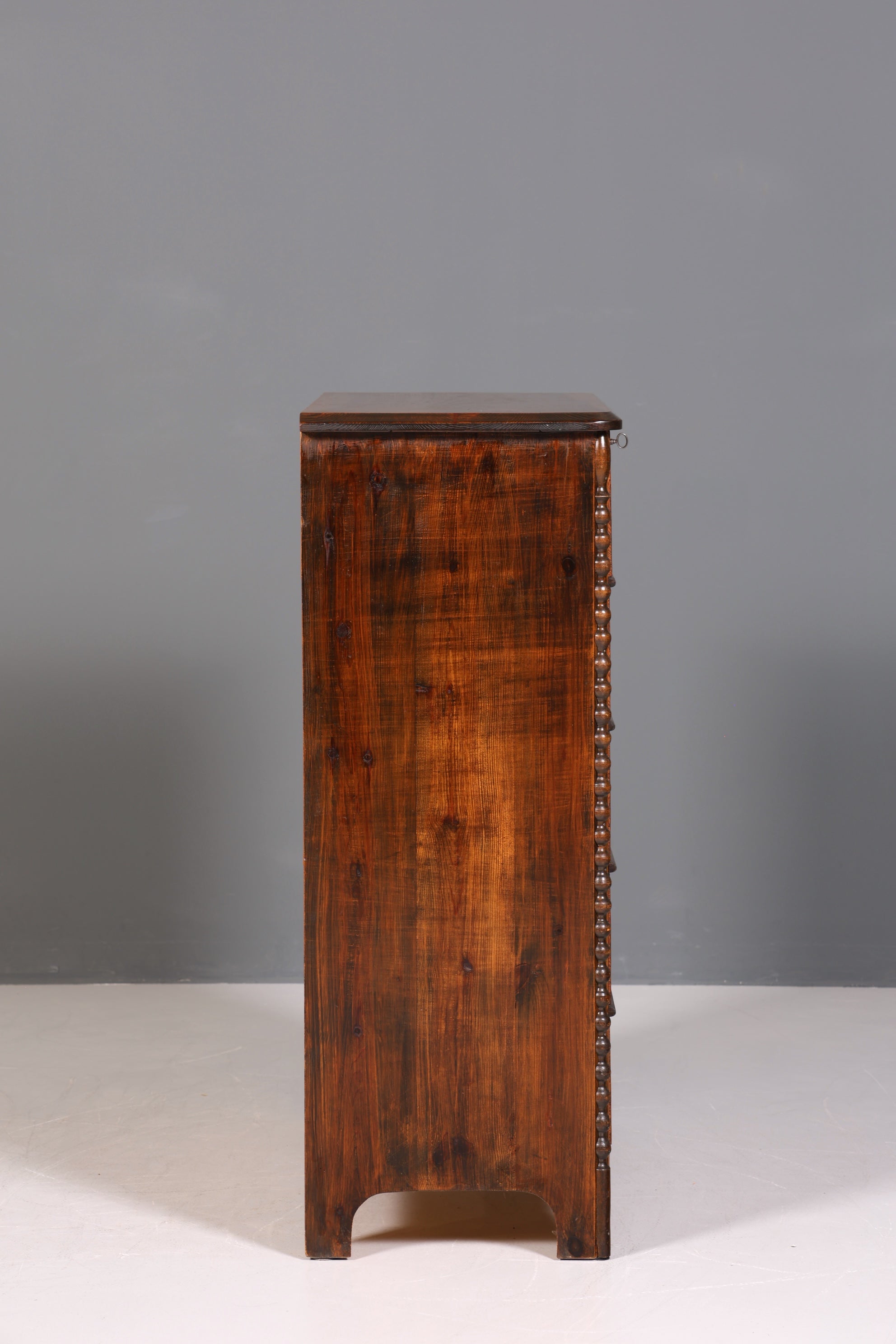 F225 Finish cm Stilvolle Louis Philippe Kommode Nussbaum Gründerzeit Schubladenkommode um 1890