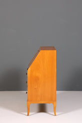 F226 Finish cm Schlichter Mid Century Sekretär Vintage Schreibmöbel echt Holz Kommode Office Secretary