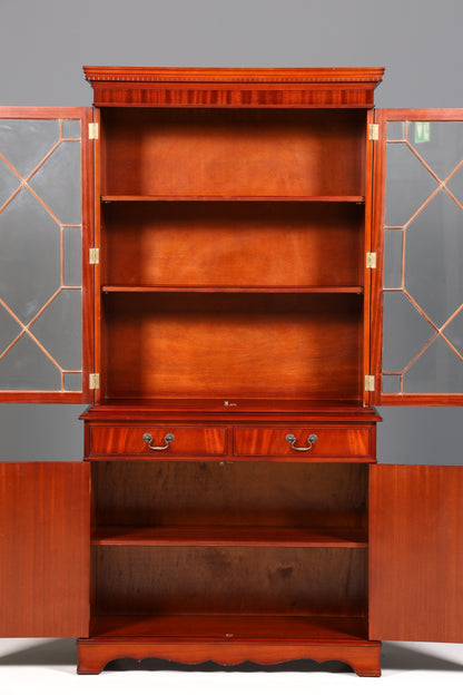 Wunderschöne Englische Vitrine Bibliothek Mahagoni Bücherschrank UK Buffet Schrank 60s Jahre