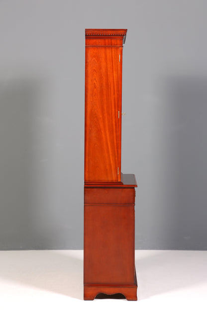 Wunderschöne Englische Vitrine Bibliothek Mahagoni Bücherschrank UK Buffet Schrank 60s Jahre