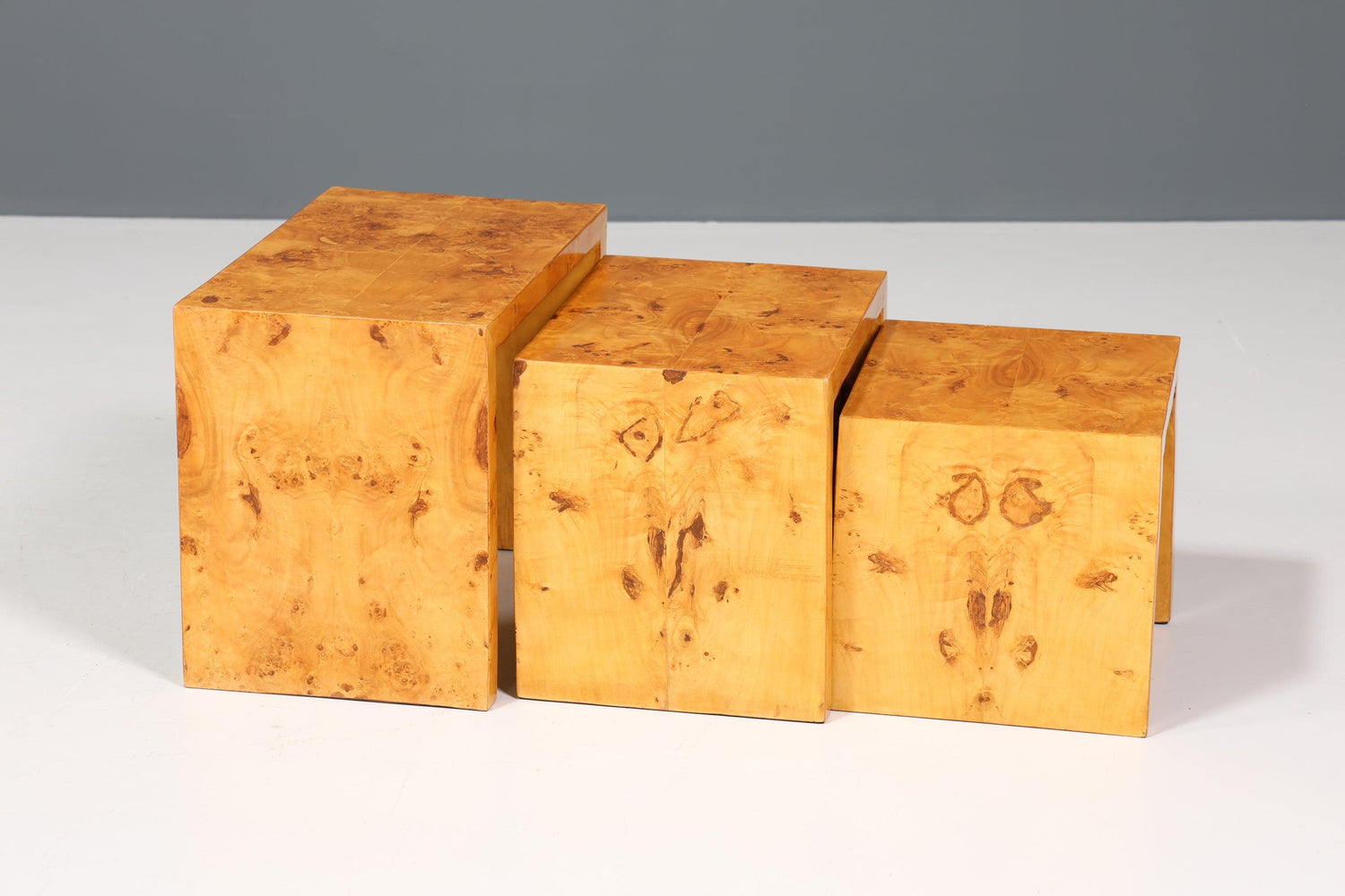 Wunderschöner Art Deco Design Beistelltische Kult Birke 3er Satz Couchtisch Set