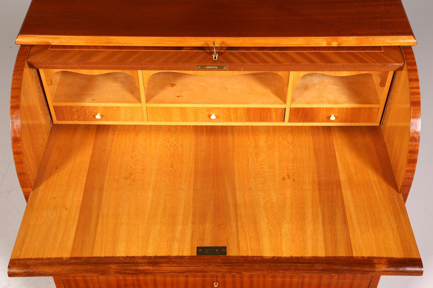 Wunderschöner Mid Century Rollladen Sekretär echt Holz Büro Schrank Vintage Schreibkommode 60s