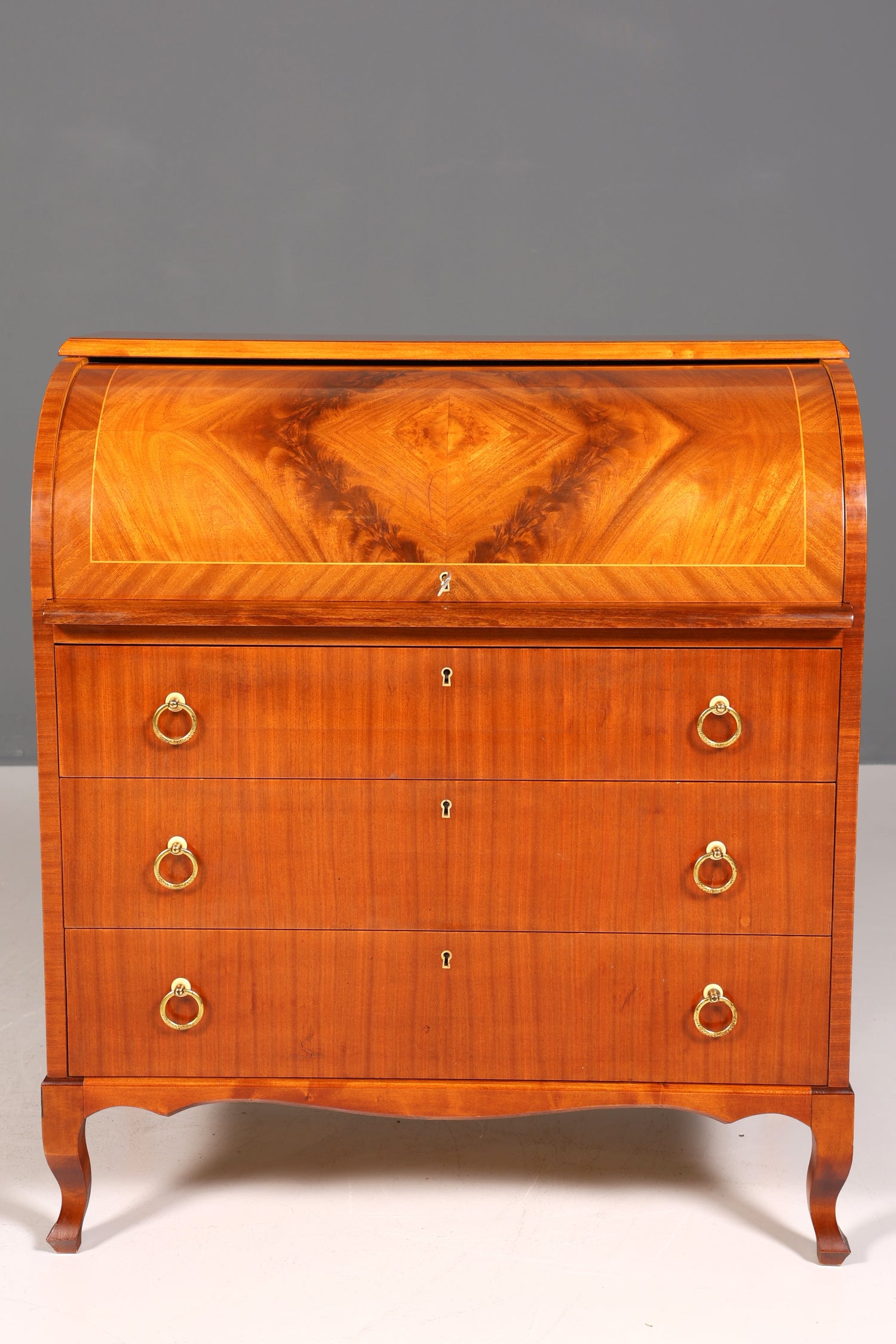 Wunderschöner Mid Century Rollladen Sekretär echt Holz Büro Schrank Vintage Schreibkommode 60s