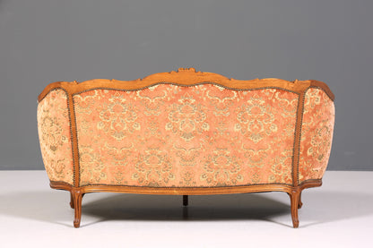 Wunderschönes Chippendale Sofa Barock Stil Couch Samt Stoff Rococo 2 Sitzer Canapé