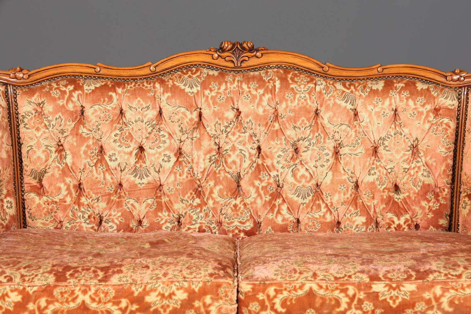 Wunderschönes Chippendale Sofa Barock Stil Couch Samt Stoff Rococo 2 Sitzer Canapé