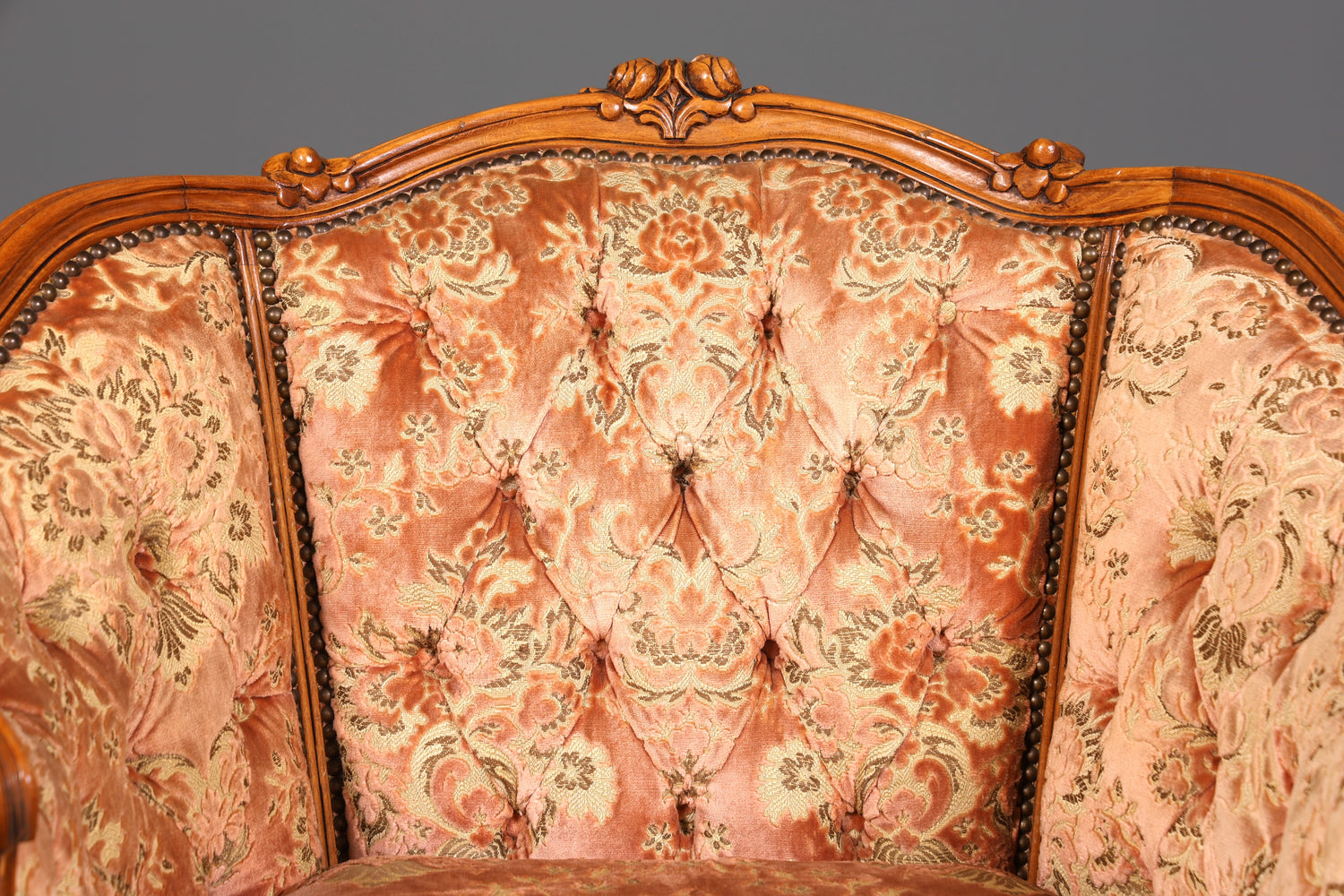 Wunderschöner Chippendale Armlehnsessel Barock Stil Sessel Armchair Samt Stoff Rococo Stil Sessel 2 von 2