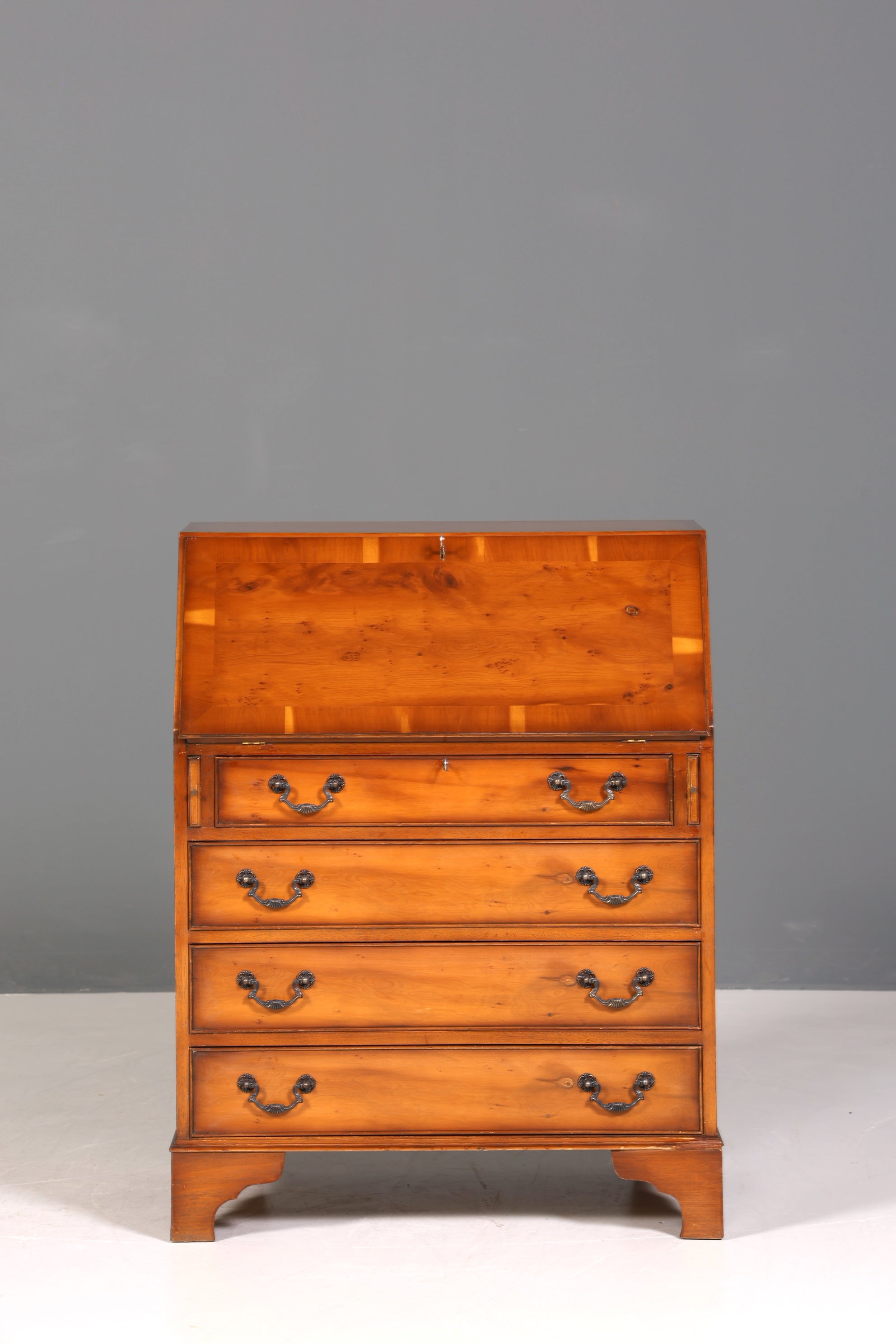 Wunderschöner Englischer Sekretär Schreibkommode Antik Stil echt Lederauflage Kommode UK Schreibtisch