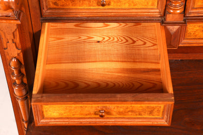 Beeindruckender Gründerzeit Sekretär Vertiko Highboard Louis Philippe Kommode um 1880