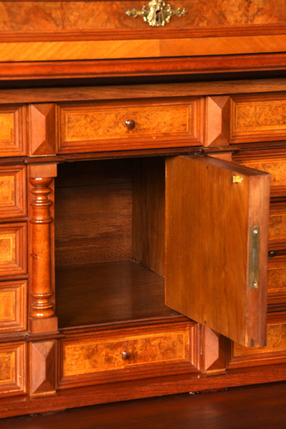 Beeindruckender Gründerzeit Sekretär Vertiko Highboard Louis Philippe Kommode um 1880