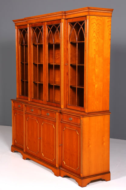 Wunderschöne Englische Vitrine Bücherschrank Buffet Antik Stil Englisch Eibe Glasvitrine Bibliothek