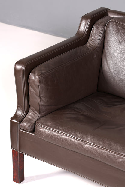Wunderschönes Designer Børge Mogensen Sofa 2 Sitzer echt Leder Couch Modell 2213 Made in Denmark Canapé